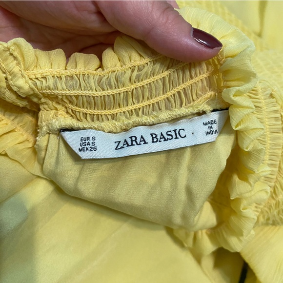 {Zara} Sleeveless Yellow Crepe Mini Dress ~ Size Small - Picture 8 of 16